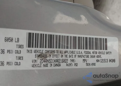 2010 Dodge Grand Caravan Sxt from USA, damaged, VIN 2D4RN5D1XAR216022
